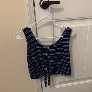 Cute Cropped Button Down Tank Too Shirt Medium